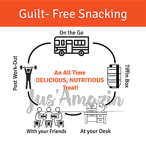 Jus Amazin Roasted Cashews Coated With Organic Chia Seeds, 22 g  High Protein, Source of Omega3