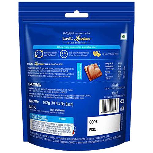 LuvIt Luscious Love Delights Milk Chocolate, 162 g  