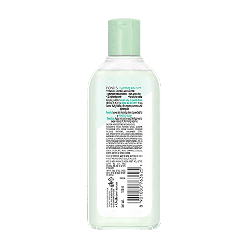 Ponds Vitamin Micellar Water - Hydrating Aloe Vera, 105 ml  