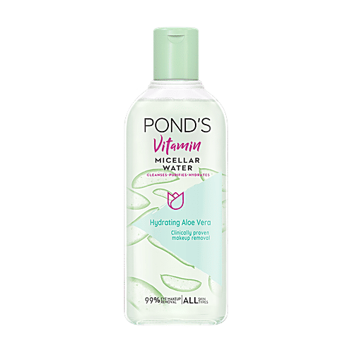 Ponds Vitamin Micellar Water - Hydrating Aloe Vera, 250 ml 100% Alcohol Free