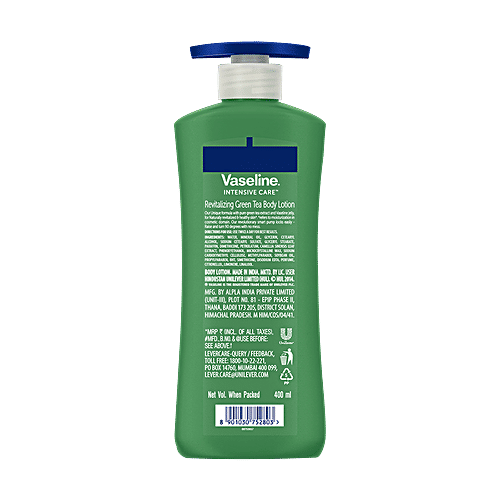 Vaseline Intensive Care Revitalising Green Tea Body Lotion - For Healthy Skin, + Vaseline Jelly, 400 ml