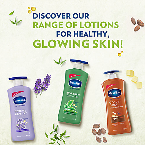 Vaseline Intensive Care Revitalising Green Tea Body Lotion - For Healthy Skin, + Vaseline Jelly, 400 ml