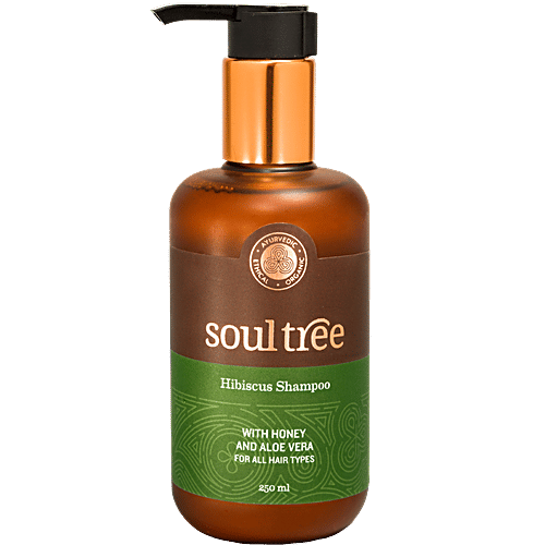 Soultree Ayurvedic Hibiscus Shampoo - with Honey & Aloe Vera, For All Hair Types, 250 ml  
