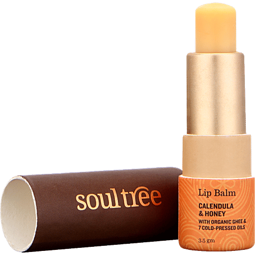 Buy Soultree Ayurvedic Lip Balm Calendula & Honey With Organic Ghee & 7 Cold Pressed Oils