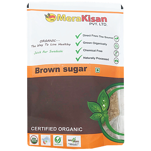 MeraKisan Organic Brown Sugar/Cheeni, 1 kg Packet 