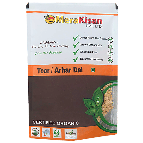 MeraKisan Organic Toor Dal/Arhar Dal, 1 kg Packet 