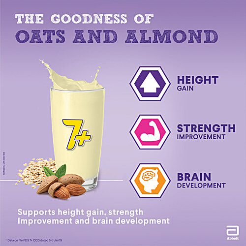 Pediasure 7+ Specialized Nutrition Drink Powder - For Growing Children, Vanilla Flavour, 200 g Box Scientifically Designed Nutrition For Kids, Supports Height Gain, Muscle Strength & Brain Development, With Oats & Almond