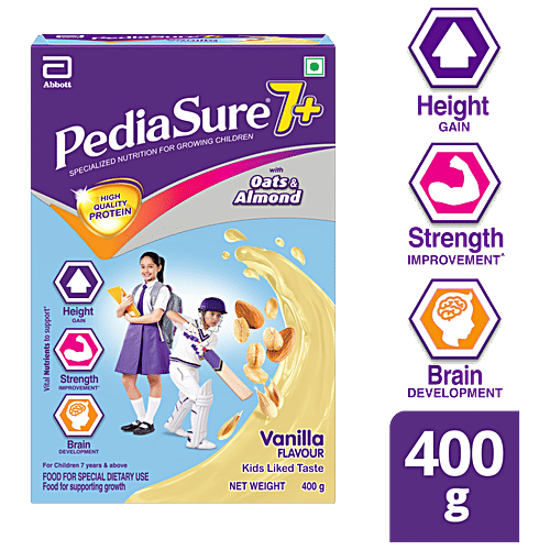 Pediasure 7+ Specialised Nutrition Drink Powder For Growing Children - Vanilla Flavour, 400 g  