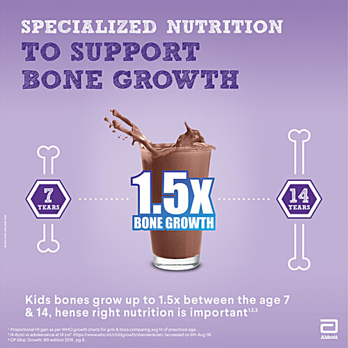 Pediasure 7+ Chocolate Flavour Nutrition Drink Powder With Oats & Almond For Children, 400 g Height Gain, Strength Improvement, Brain Development