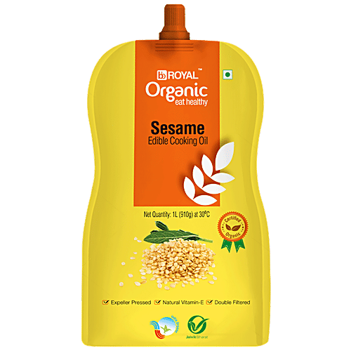 BB Royal Organic Cold Pressed Sesame Cooking Oil, 1 L Spout Pack 