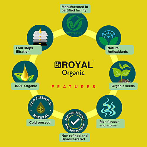 BB Royal Organic Cold Pressed Sesame Cooking Oil, 1 L Spout Pack 