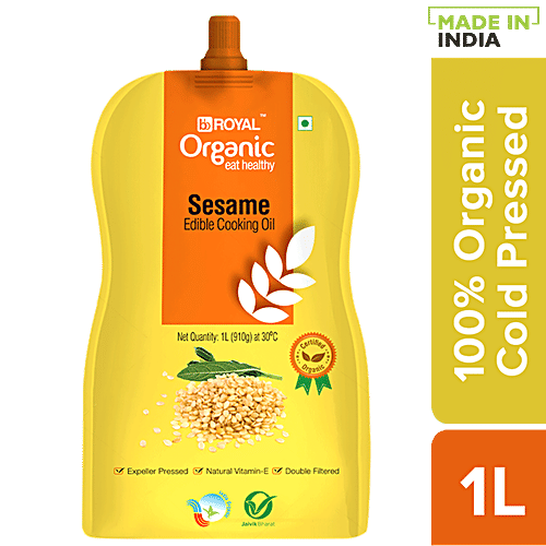 BB Royal Organic Cold Pressed Sesame Cooking Oil, 1 L Spout Pack 