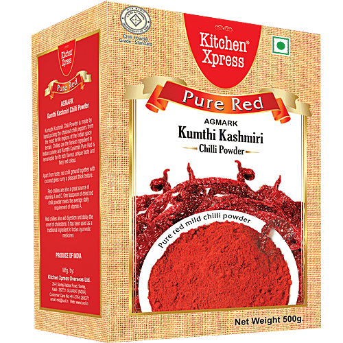 Kitchen Xpress Kumthi Kashmiri Chilli Powder, 500 g  Rich Flavour, Unique Taste