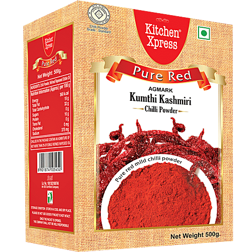 Kitchen Xpress Kumthi Kashmiri Chilli Powder, 500 g  Rich Flavour, Unique Taste