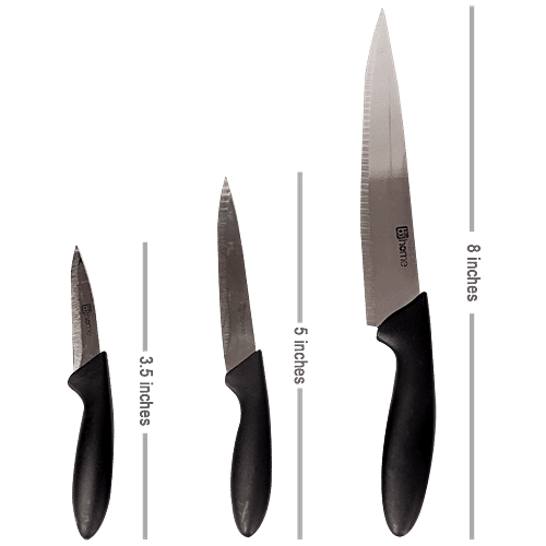 BB Home Kitchen Knife Set Stainless Steel, 3 pcs  