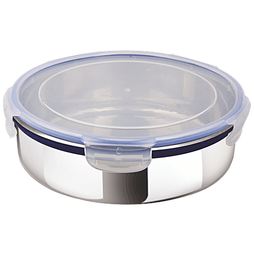 Ramson Stainless Steel Storage Lunch Container - Flat, Carry Snack Pack, 600 ml  Leak Proof