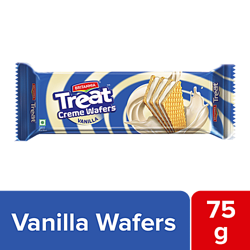 Buy Britannia Treat Vanilla Flavoured Wafer Biscuit Online at Best