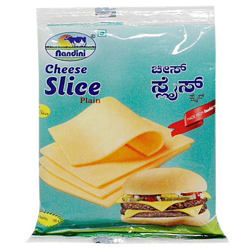 Nandini Cheese Slice - Plain, 100 g (5 Slices) 