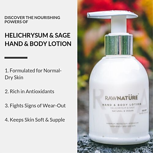 RawNature Helichrysum & Sage Hand & Body Lotion, 150 grms  