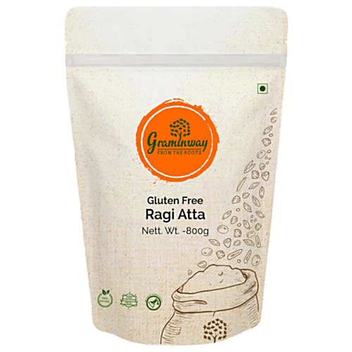 Graminway Gluten-Free Ragi Atta, 800 g Pouch Gluten Free, No Added Preservatives