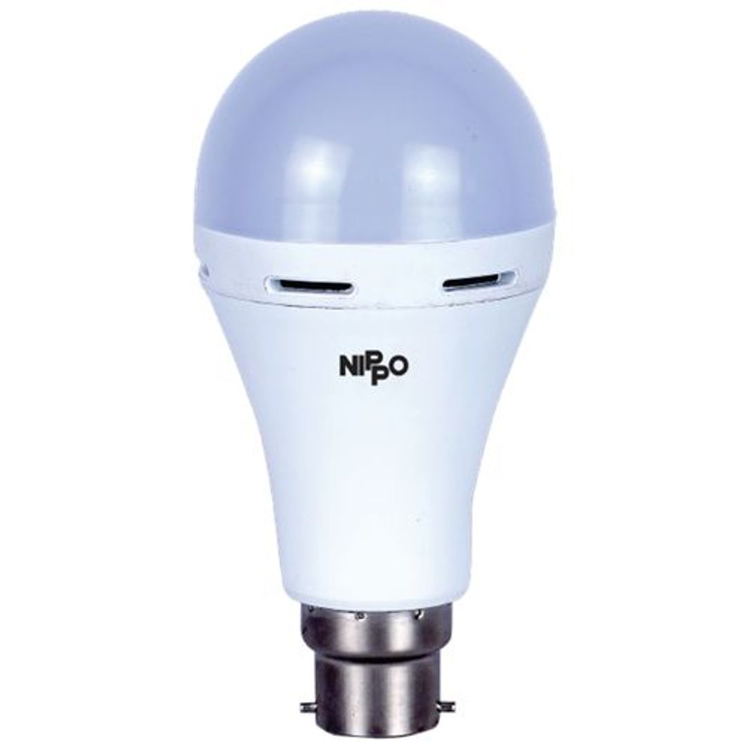 Nippo Rechargeable Emergency Inverter Bulb - 9W, Cool Daylight, B22, 1 pc 