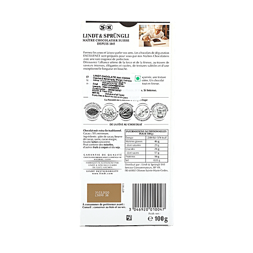 Lindt 78% Cacao Smooth Dark, 100 g  