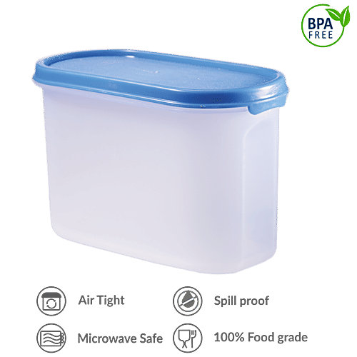 Polyset Magic Seal Oval Storage Plastic Container - Royal Blue, 1.1 L  