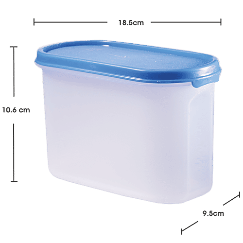 Polyset Magic Seal Oval Storage Plastic Container - Royal Blue, 1.1 L  