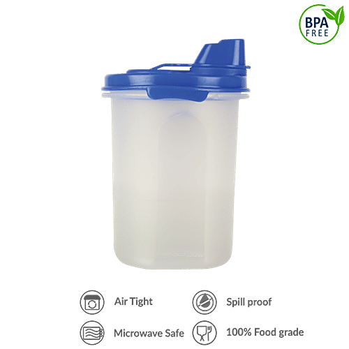 Polyset Magic Seal Round Plastic Oil Containers Royal Blue, 440 ml  