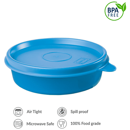 Polyset Magic Seal Round Storage Plastic Container - Blue, 170 ml (Pack of 3) 