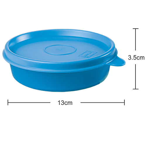 Polyset Magic Seal Round Storage Plastic Container - Blue, 170 ml (Pack of 3) 