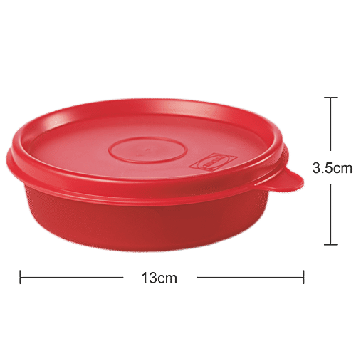 Polyset Magic Seal Round Storage Plastic Container - Royal Red, 170 ml (Pack of 3) 