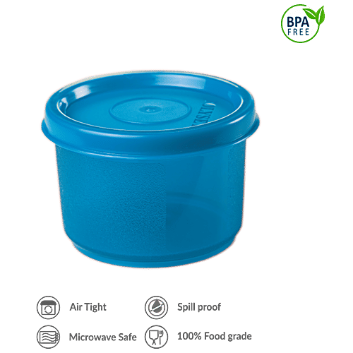 Polyset Magic Seal Round Storage Plastic Container - Blue, 100 ml (Pack of 3) 
