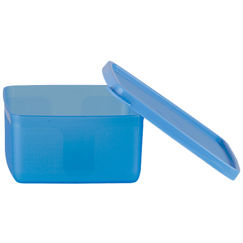 Polyset Magic Seal Storage Plastic Container - Blue, Rectangular, High Quality, Sturdy, 600 ml