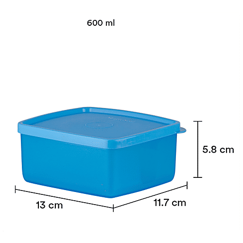 Polyset Magic Seal Storage Plastic Container - Blue, Rectangular, High Quality, Sturdy, 600 ml