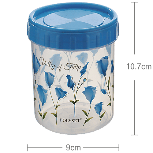 Polyset Plastic Twisty Storage Printed Containers - Blue, 500 ml (Pack of 4)