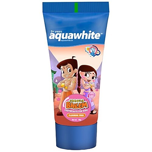 Aquawhite Chhota Bheem Toothpaste For Kids - Fluoride-Free, Dubble Bubble Flavour, 80 g  