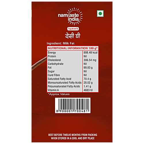 Namaste India Desi Ghee, 500 ml Tin