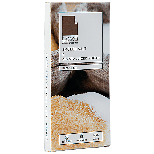 Toska Chocolates Smoked Salt & Crystallized Sugar Dark Chocolate, 70 g  