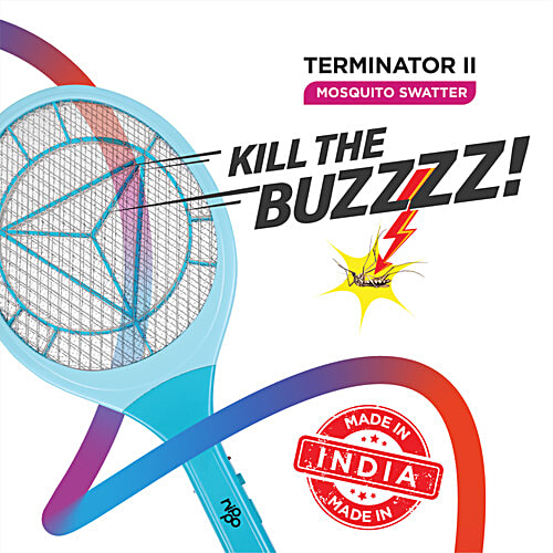 Nippo Rechargeable Mosquito Bat - Polycarbonate, Terminator 2, Over Charge Protection, Shock Proof, Li-On Battery, 1 pc Shockproof