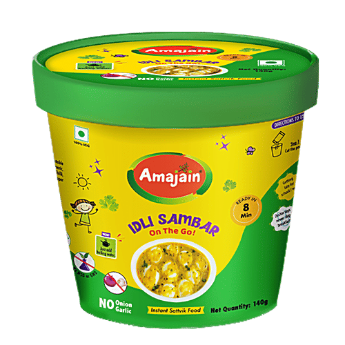 Amajain Idli Sambar - Instant, No Onion Or Garlic, 100% Vegetarian, Healthy Breakfast, 90 g  No Preservatives & Colours
