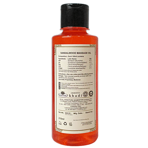 Buy Khadi Pure Herbal Massage Oil Sandalwood Online at Best Price of