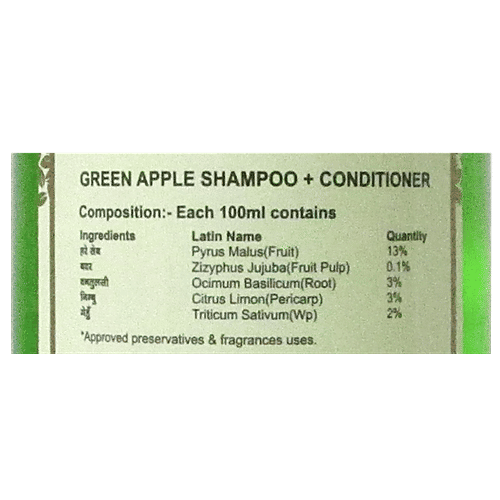 Khadi Pure Shampoo + Conditioner - Herbal Green Apple, For Dry Hair, 210 ml Bottle 