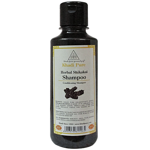 Khadi Pure Hair Shampoo - Herbal Shikakai, 210 ml Bottle