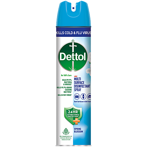 Dettol Spring Blossom Multi Surface Disinfectant Spray, 225 ml 24 hours Antibacterial protection, Germ Kill on Hard and Soft Surfaces
