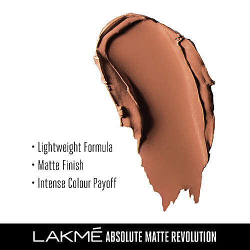 Lakme Absolute Matte Revolution Lip Color -  304, Brazen Caramel, 3.5 g  