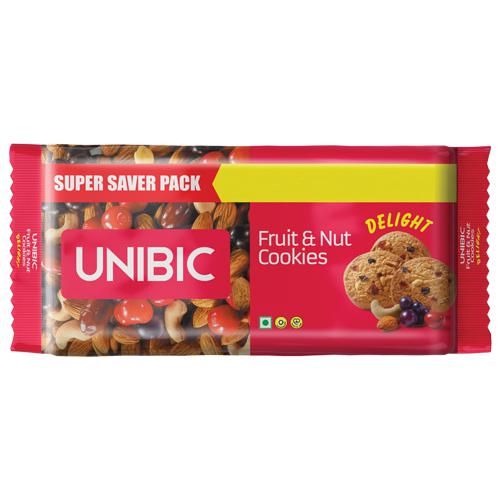 UNIBIC Delight Fruit & Nut Cookies, 100 g (Pack of 5) Zero Trans Fat, Zero Cholesterol