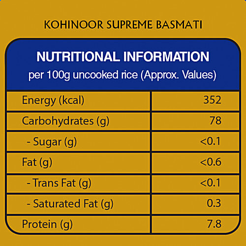Kohinoor Supreme Authentic Basmati Rice/Basmati Chawal, 5 kg  