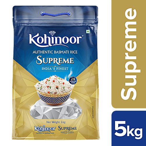 Kohinoor Supreme Authentic Basmati Rice/Basmati Chawal, 5 kg  