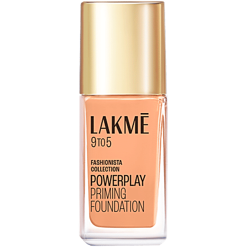 Lakme 9To5 Powerplay Priming Foundation - SPF 20, 25 ml Warm Sand Long Wear Formula